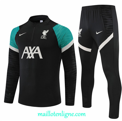 Thai Maillot Thai Ensemble Liverpool Survetement Noir 2022 2023