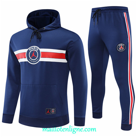 Thai Maillot Thai Ensemble Paris PSG Survetement à capuche Bleu Marine 2022 2023