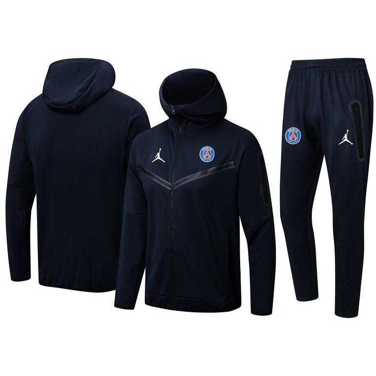 Thai Maillot Thai Ensemble Paris PSG Veste Survetement à capuche Noir 2022 2023