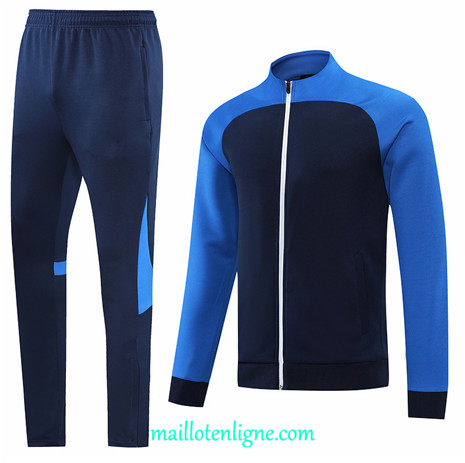Thai Maillot Thai Ensemble Sans logo de marque Veste Survetement Bleu 2022 2023