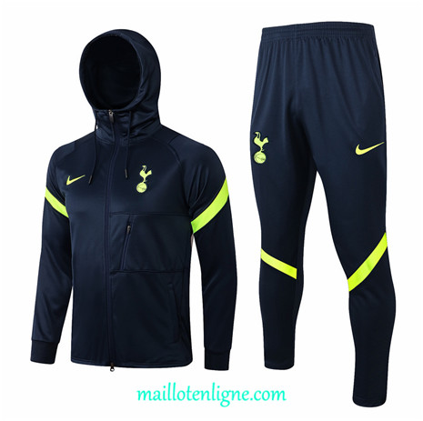 Thai Maillot Thai Ensemble Tottenham Hotspur Veste Survetement à capuche Bleu Marine 2022 2023