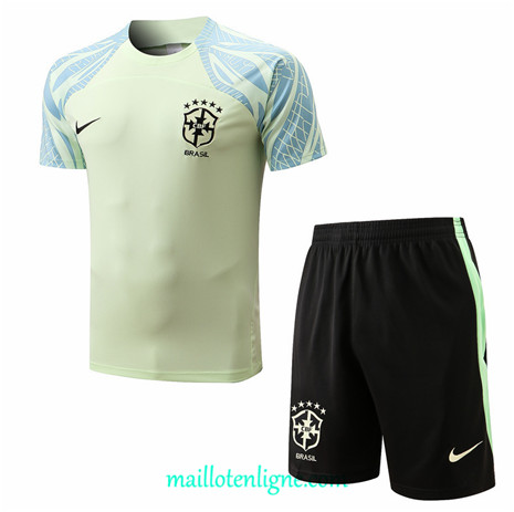 Thai Maillot Brésil + Short Training Blanc 2022 2023