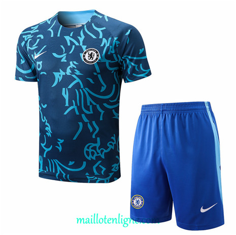 Thai Maillot Chelsea + Short Training Bleu 2022 2023
