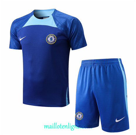 Thai Maillot Chelsea + Short Training Bleu 2022 2023