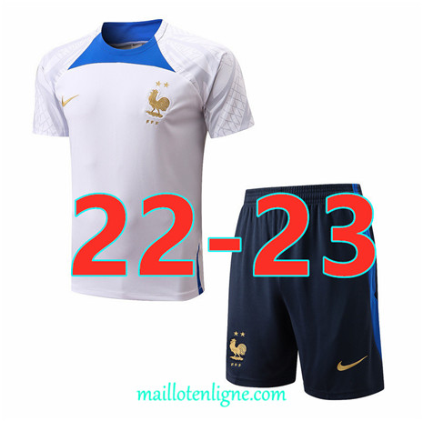 Thai Maillot France + Short Training Blanc 2022 2023
