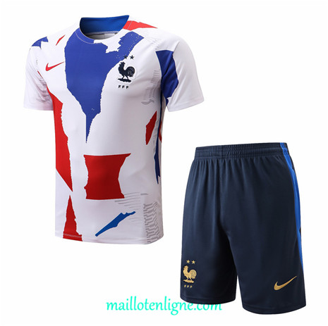 Thai Maillot France + Short Training Blanc 2022 2023