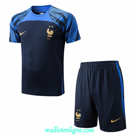 Thai Maillot France + Short Training Bleu 2022 2023