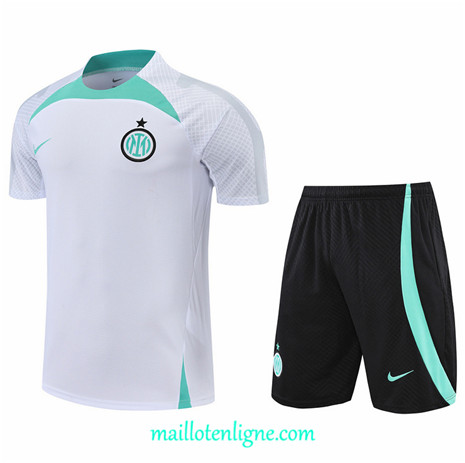 Thai Maillot Inter Milan + Short Training Blanc 2022 2023