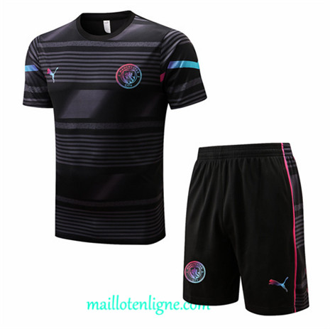 Thai Maillot Manchester City + Short Training Noir 2022 2023