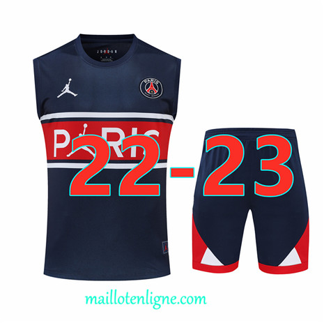 Thai Maillot Paris PSG Debardeur Training Bleu 2022 2023
