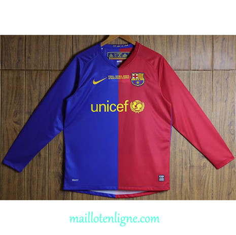 Thai Maillot Classic Barcelone Domicile Manche Longue 2008-09 E315