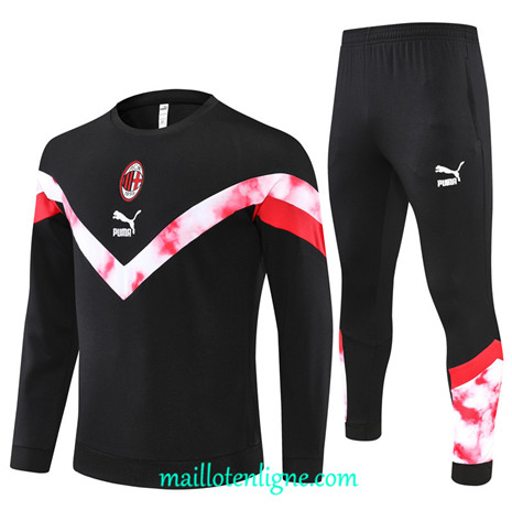 Thai Maillot Ensemble AC Milan Survetement Noir 2022/2023 E956