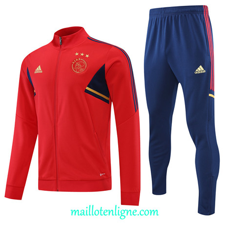 Thai Maillot Ensemble Ajax Veste Survetement Rouge 2022/2023 E705