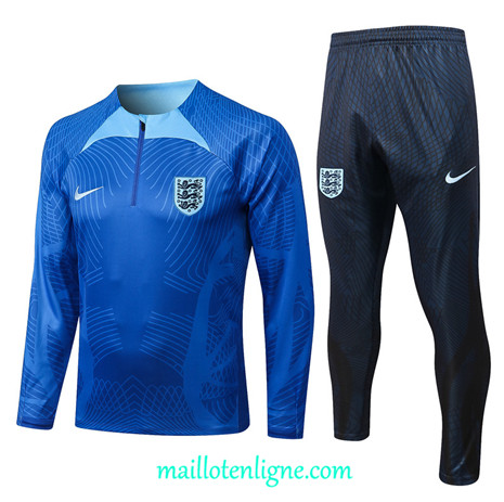 Thai Maillot Ensemble Angleterre Survetement Bleu 2022/2023 E850