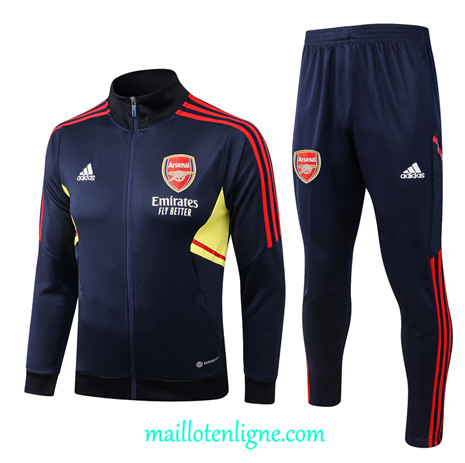 Thai Maillot Ensemble Arsenal Veste Survetement Bleu Marine 2022/2023 E884