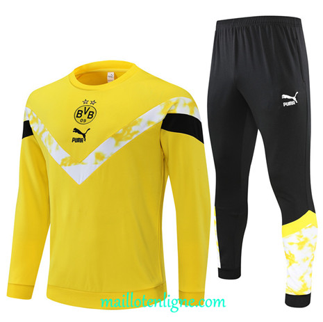 Thai Maillot Ensemble Borussia Dortmund Survetement Jaune/Noir 2022/2023 E758