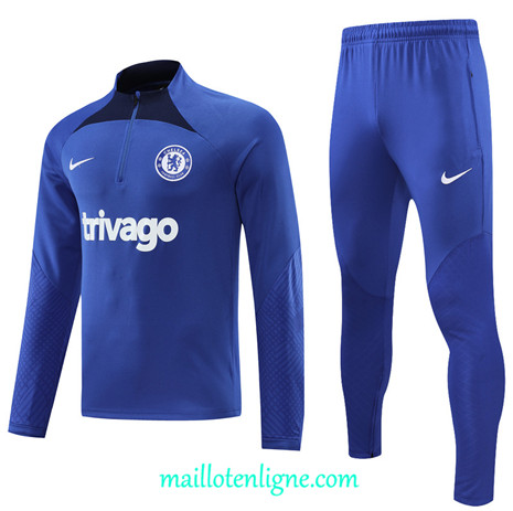 Thai Maillot Ensemble Chelsea Survetement Bleu 2022/2023 E891