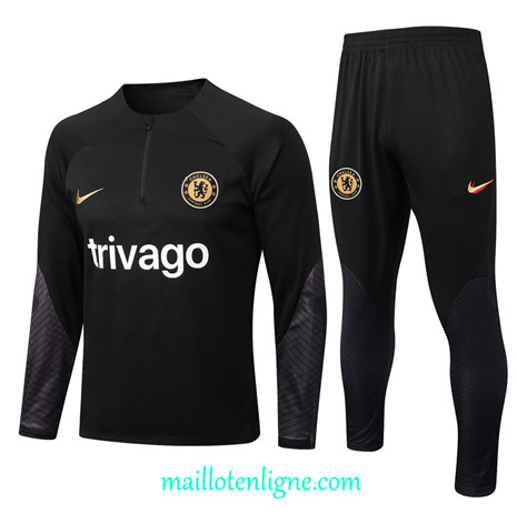 Thai Maillot Ensemble Chelsea Survetement Noir 2022/2023 E893