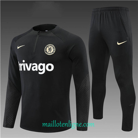 Thai Maillot Ensemble Chelsea Enfant Survetement Noir 2022/2023 E1030