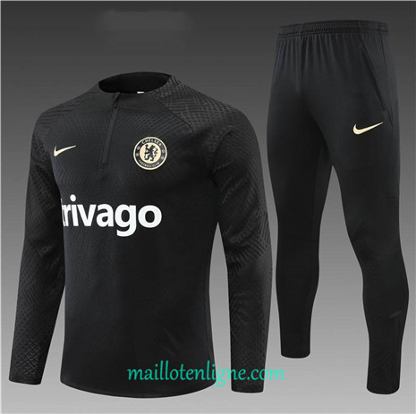 Thai Maillot Ensemble Player Chelsea Enfant Survetement Noir 2022/2023 E1033