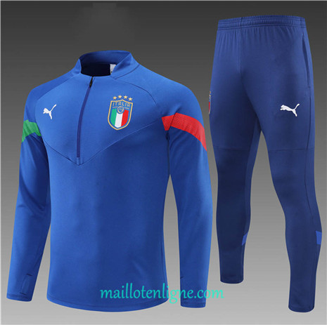 Thai Maillot Ensemble Italie Enfant Survetement Bleu 2022/2023 E1025