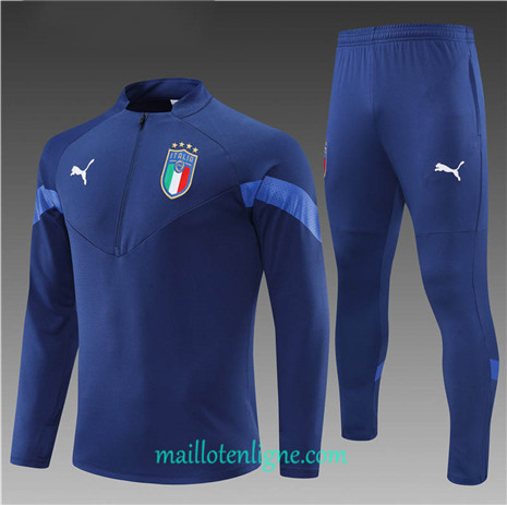 Thai Maillot Ensemble Italie Enfant Survetement Bleu Marine 2022/2023 E1026
