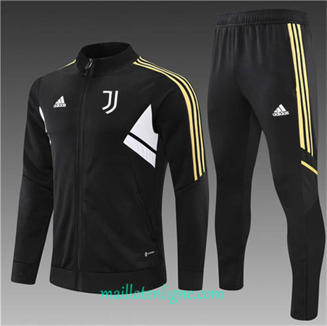 Thai Maillot Ensemble Juventus Enfant Veste Survetement Noir 2022/2023 E1063