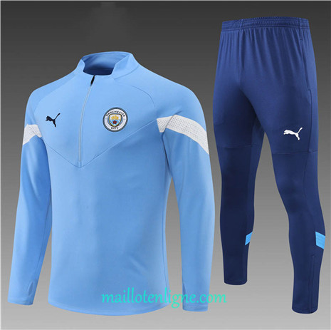 Thai Maillot Ensemble Manchester City Enfant Survetement Bleu 2022/2023 E1041