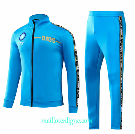 Thai Maillot Ensemble Napoli Enfant Veste Survetement Bleu 2022/2023 E1067