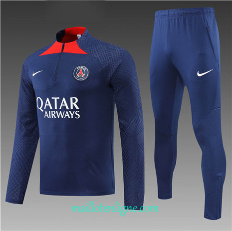 Thai Maillot Ensemble Player Paris PSG Enfant Survetement Bleu Marine 2022/2023 E1021