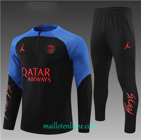 Thai Maillot Ensemble Player Paris PSG Enfant Survetement Noir/Bleu 2022/2023 E1022