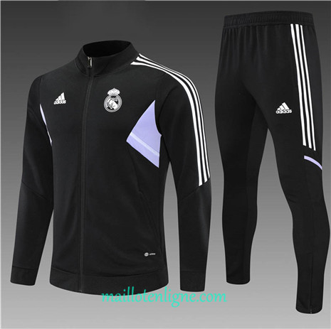 Thai Maillot Ensemble Real Madrid Enfant Veste Survetement Noir 2022/2023 E997