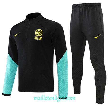 Thai Maillot Ensemble Inter Milan Survetement Noir/Vert 2022/2023 E962