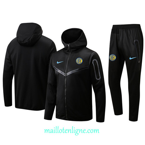 Thai Maillot Ensemble Inter Milan Veste Survetement à capuche Noir 2022/2023 E970