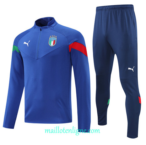 Thai Maillot Ensemble Italie Survetement Bleu 2022/2023 E865