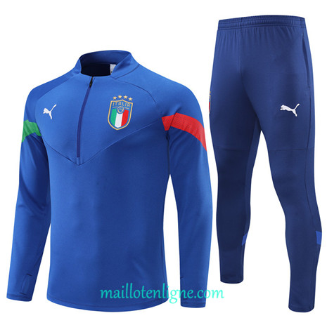 Thai Maillot Ensemble Italie Survetement Bleu 2022/2023 E867