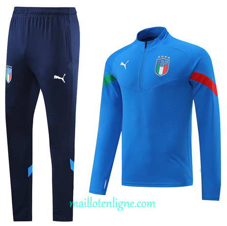 Thai Maillot Ensemble Italie Survetement Bleu 2022/2023 E868