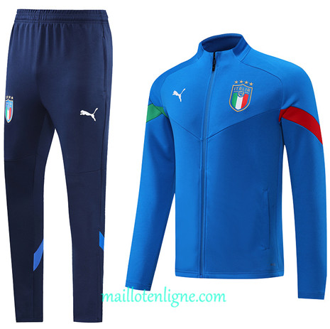 Thai Maillot Ensemble Italie Veste Survetement Bleu 2022/2023 E873