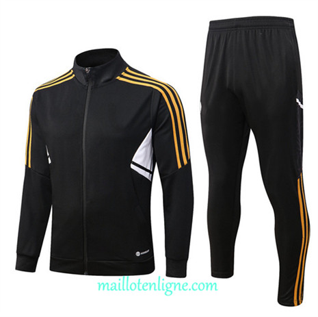 Thai Maillot Ensemble Juventus Veste Survetement Noir 2022/2023 E977