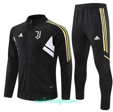 Thai Maillot Ensemble Juventus Veste Survetement Noir 2022/2023 E981