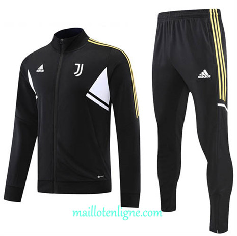 Thai Maillot Ensemble Juventus Veste Survetement Noir 2022/2023 E982