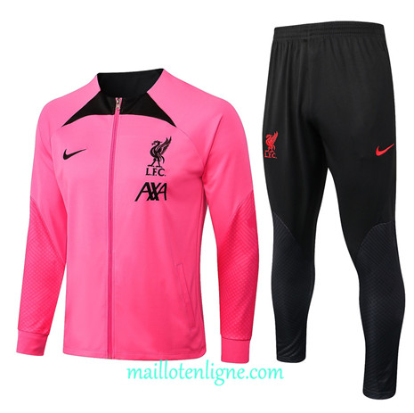 Thai Maillot Ensemble Liverpool Veste Survetement Rose/Noir 2022/2023 E900