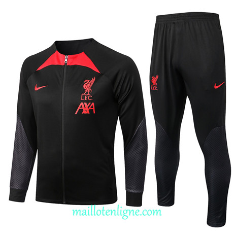 Thai Maillot Ensemble Liverpool Veste Survetement Noir 2022/2023 E901