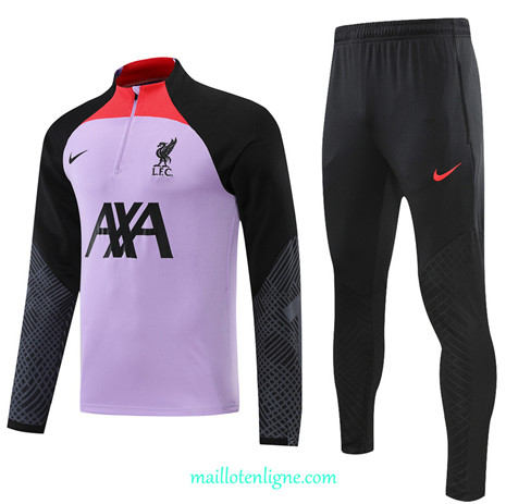 Thai Maillot Ensemble Liverpool Survetement Violet/Noir 2022/2023 E907