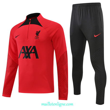 Thai Maillot Ensemble Liverpool Survetement Rouge/Noir 2022/2023 E909