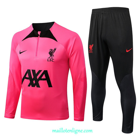 Thai Maillot Ensemble Liverpool Survetement Rose/Noir 2022/2023 E912