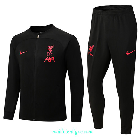 Thai Maillot Ensemble Liverpool Veste Survetement Noir 2022/2023 E915