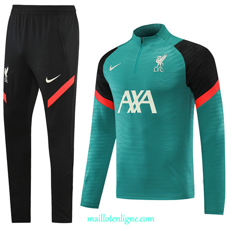 Thai Maillot Ensemble Liverpool Survetement Vert/Noir 2022/2023 E920