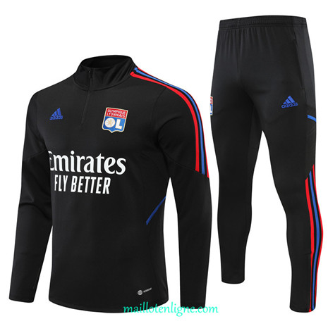 Thai Maillot Ensemble Lyon Survetement Noir 2022/2023 E803