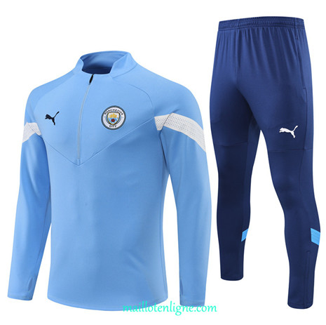 Thai Maillot Ensemble Manchester City Survetement Bleu 2022/2023 E921